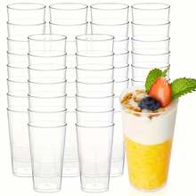 10PCS/50PCS/100PCS 100ml Clear Cups Pudding Jelly Ice Cream Dessert Transparent Cups Ice Cream Transparent Pudding Cups Party Wedding Catering Food Containers Mini Dessert Appetizer Cups Restaurant Mini Appetizer Cups, Suitable For Party, Wedding, Catering, Ice Cream, Pudding And Food Containers, Kitchen Supplies - Transparent - View 1