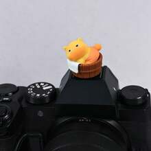 Kawaii 3D Yellow Dinosaur Bathing Series Camera Hot Shoe Cover, Cute Cartoon Figurine Dust Protection Cap For Camera, Creative Photography Gift - View 6