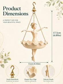 Fairy Ballet Mermaid Hanging Planter, Decorative Flower Pot With Chain, Fantasy Hanging Basket For Flowers And Trailing Plants, Suitable For Garden, Porch, Patio, Balcony, Indoor And Outdoor Decor - Multiple Styles - View 11