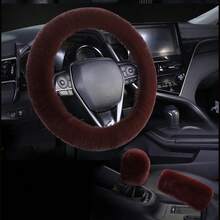Set Sarung Setir Mobil Mewah Musim Dingin, Sarung Rem Tangan & Tuas Persneling Elastis, Aksesori Interior Mobil Anti-Selip Hangat Universal - MultiWarna - View 22