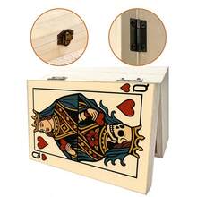 1pc Wooden Storage Box With Queen Of Hearts Playing Card Pattern, Small Jewelry Organizer Box, Keepsake Collection Box, Desktop Organizer, Souvenir Storage, Vintage Home Decor - Multicolor - View 5