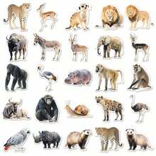 50pcs Cute Animal Stickers, Zoo Animals, Wild Animals, Jungle Animals ...