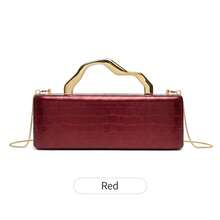 MIYIN Fashion Glossy Crocodile Embossed Handbag, European And American Style Metal Decor Long Box Clutch, Elegant Luxury New Women's Party Clutch With Metal Chain, Suitable For Matching With Glamorous Dresses, Ideal For Summer Parties, Weddings, Gatherings, Grand Banquets And Other Occasions - Multicolor - View 12