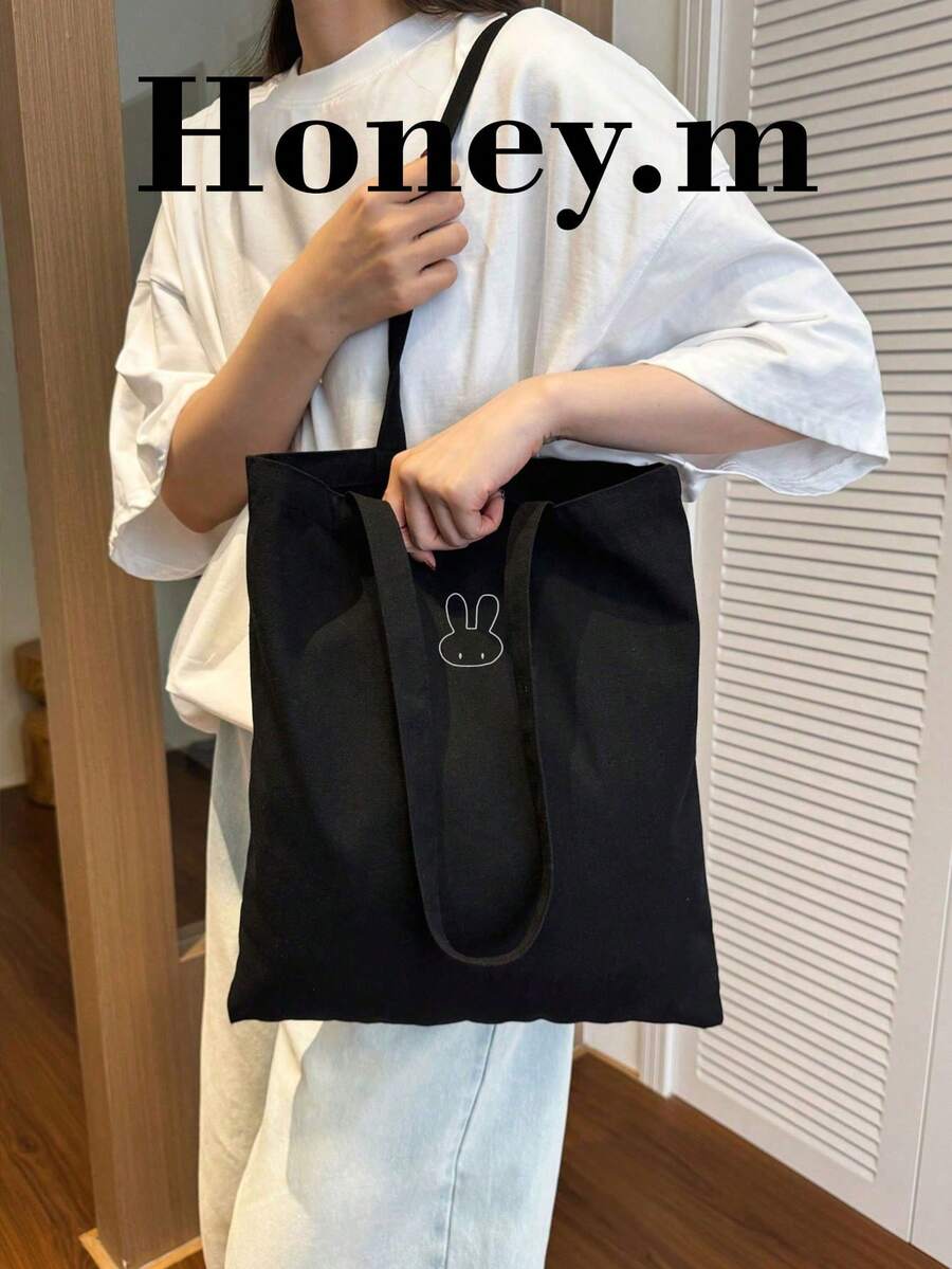 Women's Tote Bag Featuring A Rabbit Pattern; Simple Yet Stylish-Suitable For Daily Commuting, Shopping, Grocery Runs, Or Gifting. - Multicolor - View 1