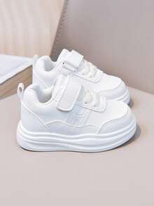 1 Pair Baby Soft Sole White Sneakers, Suitable For All Seasons - White - View 6
