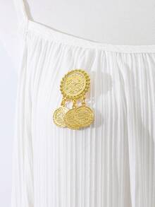 1 Piece Middle Eastern Women's Classic Sunflower Brooch Ladies Collar Pin Bridal Wedding Brooch Corsage, Clothing Accessory For Festivals Parties, - Gold - View 7