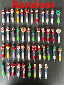 Random 5/10/20pcs Mini Christmas Pens, Assorted Cute Designs With Santa, Reindeer And Snowman, Lightweight Grip, Perfect For Office And Holiday Gifts, Party Favors, Classroom Prizes, As Christmas Gift Stocking Stuffers - Christmas Style Pen - View 9