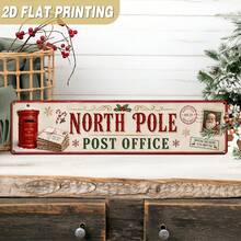Hiasan Dinding Kantor Pos Arktik Klasik, Tanda Logam Natal, Liburan, Musiman, Dekorasi Liburan, Tanda Dekoratif, 3,9 x 15,7 Inci (Gaya Acak) - A - View 1