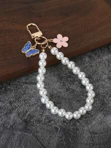 1pc Faux Pearl Beaded Flower Pendant Keychain, Sweet Fashionable Key Chain, Women's Bag Charm, Phone Strap, Earphone Case Anti-Loss Lanyard, Backpack Charm And Handbag Accessory, Suitable For Daily Commute, Birthday Gift, Halloween Gift, Thanksgiving Gift And Christmas Gift Exquisite Small Accessory - Multicolor - View 14