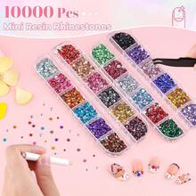 2 Boxes 2/3mm Resin Rhinestones, Suitable For Nail Art, Colorful Flat Back Shiny Gems, Nail Rhinestones & Crystal Decorations, Suitable For Clothing, Phone Cases, Handmade DIY Decor - 2/3mm - View 2