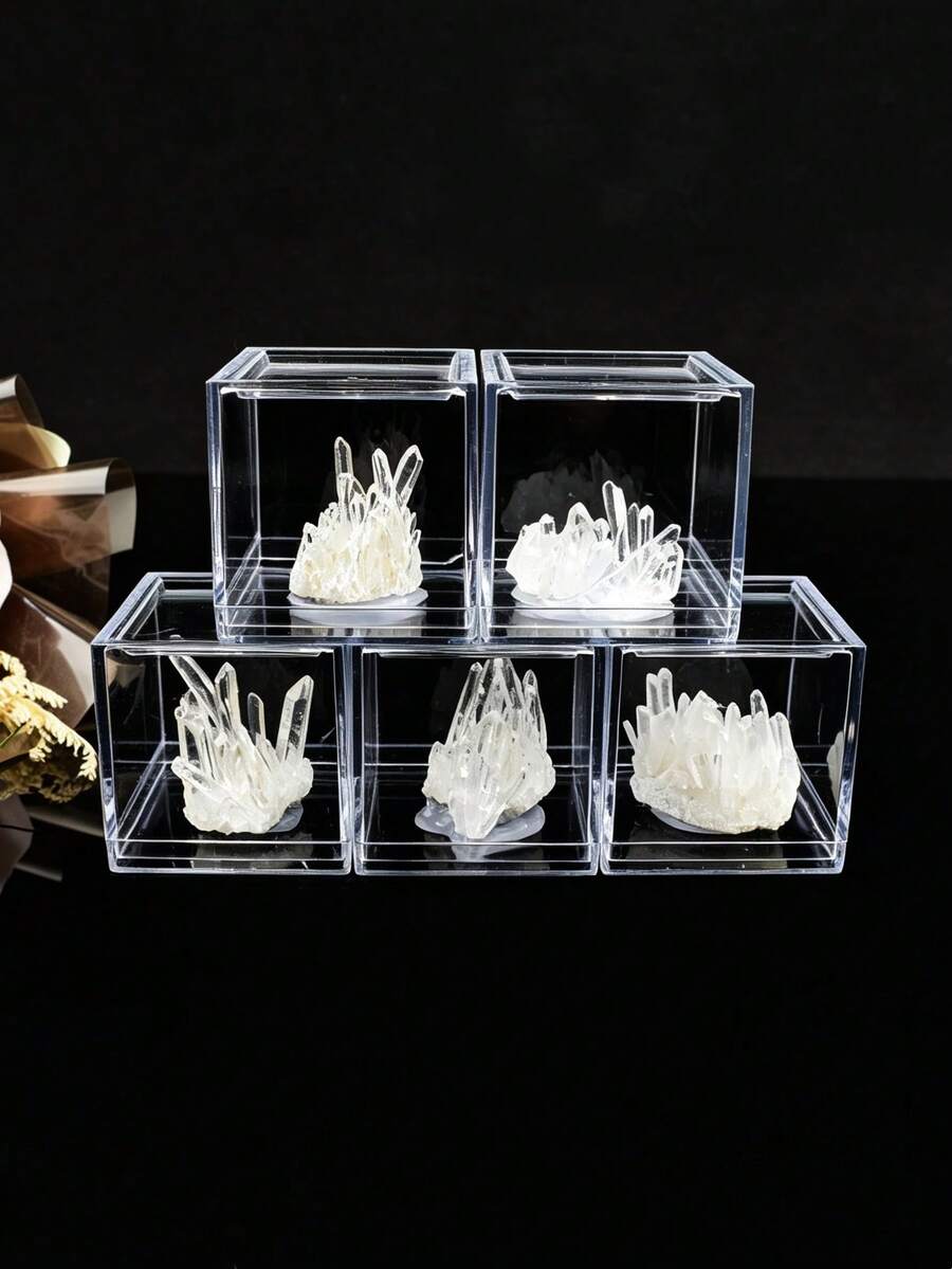 Natural White Quartz Crystal Cluster Mineral Specimen, Crystal Ornament, Home Desktop Decor, Creative Science Education Collection Gift