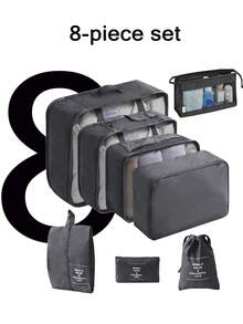 8/7/1pc Travel Packing Cubes Set, Travel Organizer, Multi-Functional Travel Storage, Foldable Clothing Storage Bag, Toiletry Bag, Makeup Bag, Underwear Storage Bag, Shoe Bag, Space-Saving, Storage Cubes, Travel Essentials, Storage Bag - Multicolor - View 25