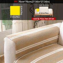1Pc Anti-Scratch Striped Sofa Pad, Textured Woven Couch Cover, Pet-Friendly Non Slip Sofa Protector For Home Decor - Multicolor - View 29