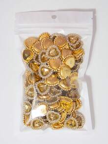 20/35/60/95pcs/Bag Mixed Color, Solid Color Heart-Shaped Rhinestone Decor With Gold Base, Suitable For Phone Cases, Bags, Shoes, Clothing Accessories And Jewelry Making DIY Crafts, Multiple Colors Available - Heart-shaped Diamond - View 26