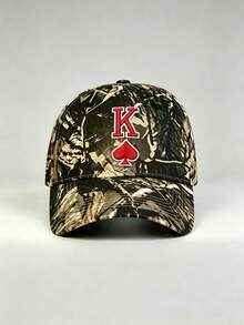 1pc Gothic Men Camo Hat King Of Spades Embroidery Baseball Cap Adjustable Design Stylish Hiking Hat Great For Parties, Hiking, And Sun Protection - Camouflage - View 13