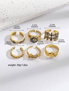 European & American Hip-Hop Niche Five-Pointed Star & Cross Ring Set, Men's Fashion Personalized Exaggerated Style Index Finger Ring - Men's Ring - View 6