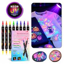 Happy Halloween! New Fabric Markers, 15pcs-30 Colors/12pcs-24 Colors, Can Draw And Write On Clothes, Hats, Glow Under UV Light, Easy To Apply, Convenient For Drawing Inspiration, Suitable For Art Classes, Creating Surprises, Especially Perfect For Halloween Graffiti And Holiday Celebrations - Sets - View 10