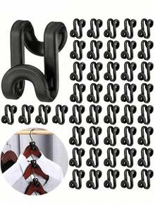 20pcs Hanger Connector Hooks, Heavy Duty Plastic Cascading Mini Hooks, Closet Space-Saving Storage Organizer, Multi-Functional Wardrobe Organization Accessories, Bathroom Accessories, Bathroom Tools, Back To School - Multicolor - View 4