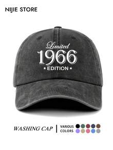 1pc "1966EDITION" Funny Letter Print Design Baseball Cap, Lightweight Comfortable Adjustable Sun Protection Multi-Function Baseball Cap, Vintage Washed Cap, Unisex Baseball Cap, Suitable For Daily Wear, Commuting, Outdoor Activities And Other Occasions - A - View 10
