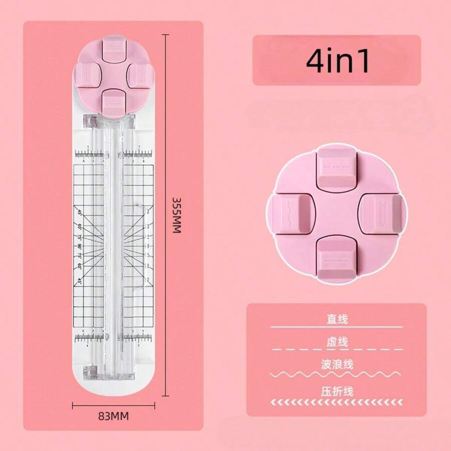 Multifunctional Paper Trimmer, Straight, Wavy, Perforated And Creased, For A4/Photo/Card, For Daily Crafting And Office Use - Multicolor - View 1