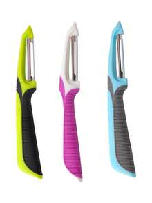 1/3pcs Stainless Steel Multi-Function Peeler, Kitchen Home Potato Peeling Tool, Vegetable & Fruit Peeling Knife (3pcs Set) - Multicolor - View 5