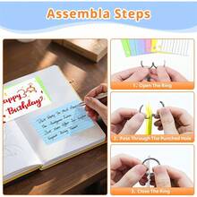 300pcs 3x5 Inch Colorful Index Cards, Ring Hole Punched Lined Study Cards, Suitable For School, College And Home Note-Taking - one-size - View 5
