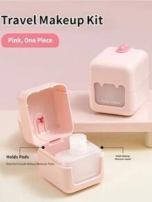 1pc Portable Press-And-Pull Makeup Remover Storage Box With Integrated Makeup Pads, Sealed Leak-Proof Design - Multicolor - View 9