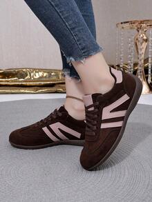 Hidkat Sepatu Sneakers Wanita Musim Panas 2025 Model Baru, Tipis, Kasual, Datar, Sol Lembut, Kombinasi Warna - 60901 Cokelat Kopi - View 4
