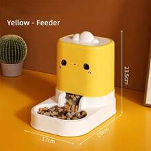 2-In-1 Automatic Pet Feeder And Water Dispenser Set, Independent Combination Design, Gravity-Fed Cat Food Feeder, Large Capacity Dog Food Water Station, Cute Cartoon Design Suitable For Kittens, Puppies And Small Pets - Large Capacity - View 9