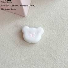 Solid Color Dripping Oil Smiling Face Acrylic Bear Head Pendant DIY Handmade Keychain Bag Hanging Accessories Gift Matching - Multicolor - View 10