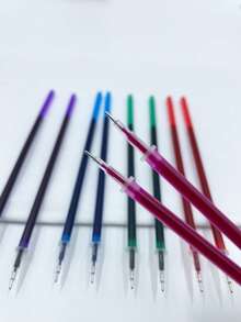 10pcs Water-Soluble Pen Refills, Washable Fabric Marking Pen Refills, Includes Red, Blue, Green, Purple, Rose Red 5 Colors To Choose From, Suitable For Different Fabric Background Colors, Applicable For Cross Stitch Tracing, Embroidery Positioning, Patchwork Marking And Other Various Crafting Scenarios - Erasable Pen Refills - View 3