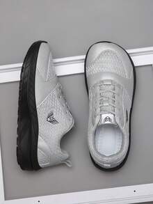 Men's Wide Toe Box Athletic Shoes, Soft Sole Lightweight Casual Running Shoes, Thick Sole Breathable Wide Fit Sneakers For Wide Feet - Grey - View 5