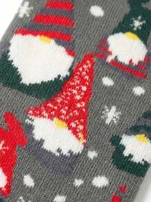 Men's Mid-Calf Socks, Warm Autumn/Winter Style; Cute Christmas Elf And Snowflake Holiday Pattern, Couple Exclusive Christmas Theme Mid-Calf Socks, Suitable For Holiday Outfits (1/3/5 Pairs) - Multicolor - View 4