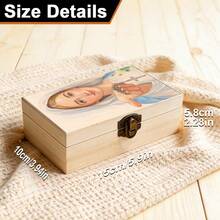 1pc Handmade Wooden Storage Box With Watercolor Illustration, Gift Storage Box, Prayer Box, Small Jewelry Organizer, For Home Decor, Prayer Space, Gift Memorial Box, Rustic And Spiritual Home Decor - Multicolor - View 3