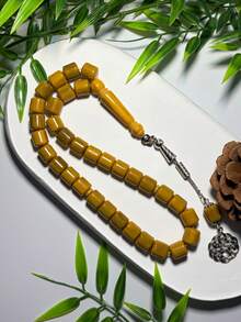 33-Bead Ramadan Prayer Beads Bracelet, Cylindrical Single Tassel Prayer Beads, Universal Ramadan Prayer Beads, Portable Religious Bracelet - Multicolor - View 4
