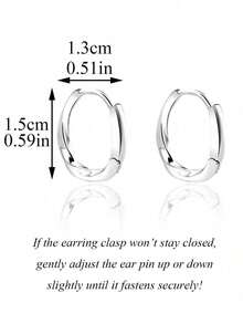 1 Pair Silver Fashionable Luxury Metal Geometric Twisted Ear Stud Earrings, Suitable For Teenage Girls Daily And Holiday Wear - Geometry - View 4