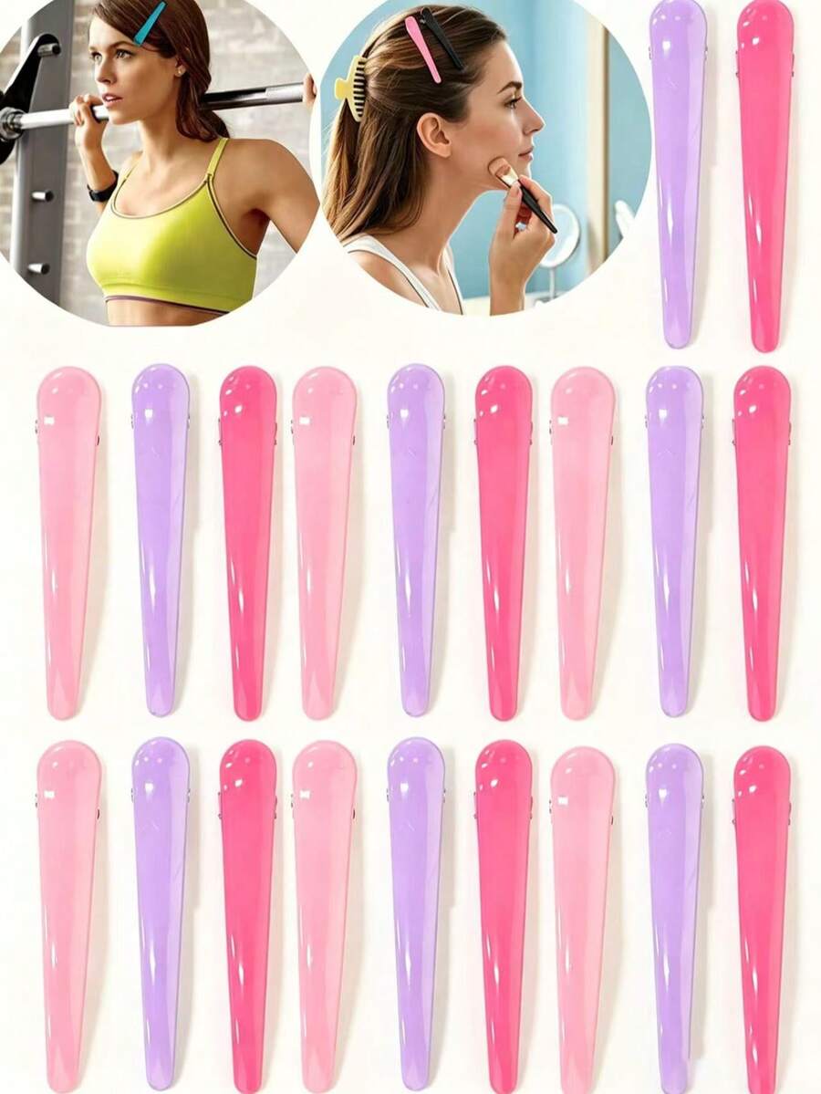 20/10/5pcs Multi-Functional Colorful Alligator Hair Clips, Fashion Salon Hair Clips, Bangs Clips, Styling Clips, Professional Hair Clips, Versatile Women's Accessories, Suitable For Daily Home Wear - Multicolor - View 1