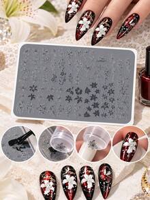 Nail Art Stamping Plates, Rose/Lily/Butterfly/Star Patterns, Multiple Designs, Clear Texture Reusable, Salon DIY Nail Art Tools, Nail Art Stamping Tools, Easy To Use, Easy To Store, Women's Nail Art Templates, Suitable For Nail Salons - Multicolor - View 4