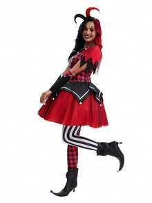 Halloween Costumes, Circus Spirit, Clown Cosplay Costumes, Adult Dresses, Carnival Stage Costumes, Performance Costumes - Multicolor - View 8