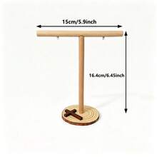 Cross-Shaped Wooden Jewelry Stand T-Shaped Earring Necklace Desktop Storage Display Ornament - Cross a - View 10