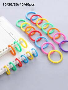 60/50/30/10pcs Colorful Plastic Detachable Paper Clips Back To School,Back To School,School Supplies - Multicolor - View 5