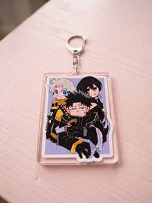 1pc/6pcs Kagurabachi Themed Acrylic Keychains, Includes Character Collection, Manga Cover Poster, Night Sky Floating Pose, Sword Draw Close-Up, Orange Background Battle And Demon Sword Close-Up Design, Fashionable Bag Charm, Suitable For: Back To School, Gift For Anime Fans, Exquisite Collection, All Seasons. - Multicolor - View 11