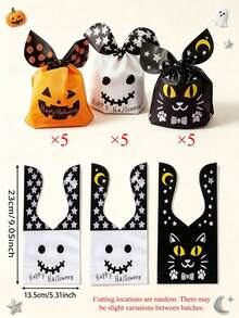 50 buah Kantong Permen Plastik Halloween, Kantong Hadiah Telinga Kelinci Selamat Halloween, Perlengkapan Pesta Halloween (Tidak Disarankan Untuk Menyimpan Permen Tanpa Pembungkus) - beraneka warna - View 13