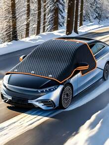 Practical Car Windshield Snow Cover With Rearview Mirror Pocket And Fixing Straps, Prevents Frost And Ice Buildup, Blocks Snow And Cold, Foldable Car Windshield Protector, Suitable For Sedan, SUV, MPV, For Winter Outdoor Parking, Cold Weather And Snowy Days - Multicolor - View 14