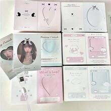 60pcs K-Pop Photo Foldable Card Backs – 3-Inch DIY Packaging Materials Featuring Cute Designs, Heart And Star Patterns; Perfect For Fan Letters, Gifts, And K-Pop Merchandise | Cute Card Designs | Durable Paper - Sets - View 5