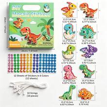 Children's DIY Mosaic Sticker Craft Kit, 3+ Years, 40 Projects, 4 Themes, Includes Shape Stickers, Coloring Board And Hanging Rope - Multicolor - View 12