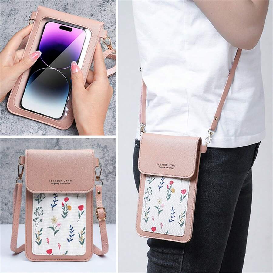 Versatile Women's Mini Phone Bag, Influencer Style, New INS Design, Touchscreen Compatible, Double Layer Vertical Phone Pouch, Crossbody Bag - Multicolor - View 1