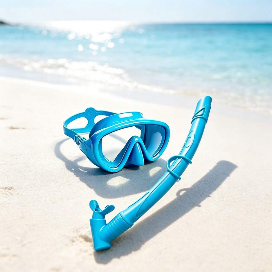 High Definition Wide View Diving Mask & Wet Snorkel Set, Soft Silicone Seal Leak-Proof Snorkeling Gear For Pool And Beach - Multicolor - View 1