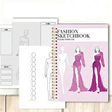 Fashion Sketchbook - Professional Fashion Sketch Notebook, Design Clothes Like Professional Designers And Illustrators, High-Quality Paper, Multiple Fashion Figure Templates (Pen Not Included) - Single Piece - View 2