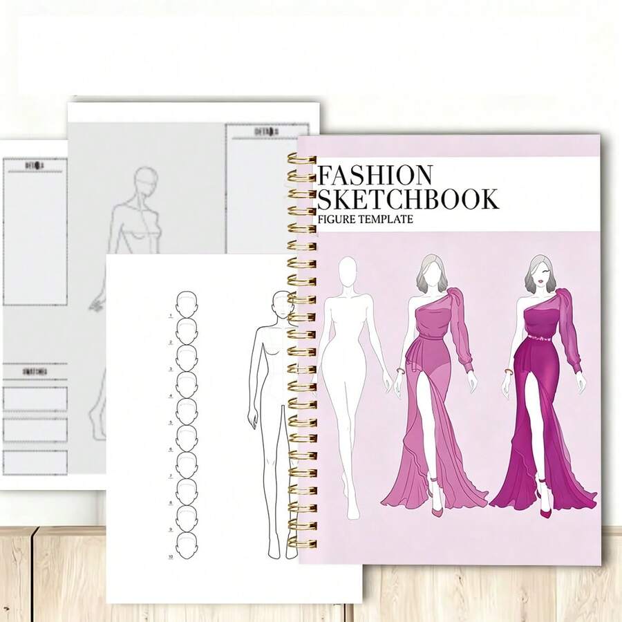 Fashion Sketchbook - Professional Fashion Sketch Notebook, Design Clothes Like Professional Designers And Illustrators, High-Quality Paper, Multiple Fashion Figure Templates (Pen Not Included)